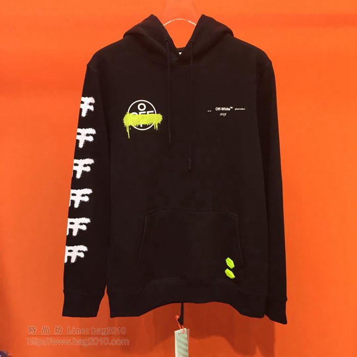 OffWhite男裝 19-20FW新款 最高品質 off黑色連帽套頭衛衣  tzy2277